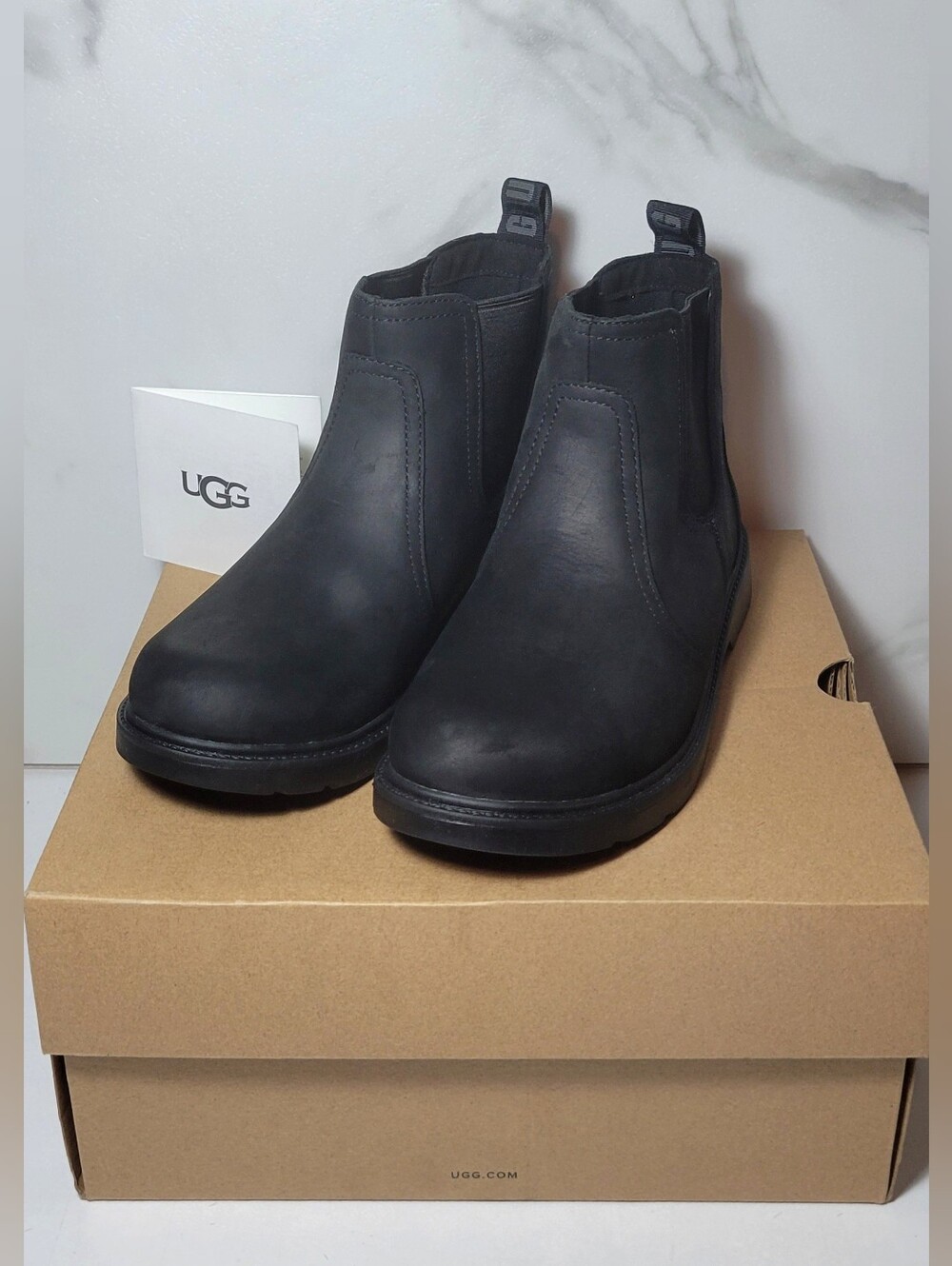 UGG Bolden Weather Chelsea Boots Black Kids Size 4 NWOT